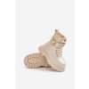 Lakované Dívčí Boty Zateplené S Ozdobným Páskem Béžové Gilian (Veľkosť 25)