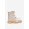 Zateplené Dívčí Lakované Boty Na Zip Béžové Novita (Veľkosť 36)