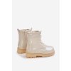 Zateplené Dívčí Lakované Boty Na Zip Béžové Novita (Veľkosť 36)