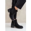 Dámské kotníkové boty zateplené nízký podpatek zip černé Savalindra (Veľkosť 39)