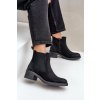 Dámské kotníkové boty zateplené nízký podpatek zip černé Savalindra (Veľkosť 39)