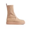 Béžové dámske členkové topánky na platforme zo zekoženej kože Shelvt, kód produktu JH22-2BE