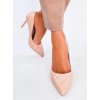 Dámske béžové lodičky z eko kože na ihlovom podpätku powyżej 9cm, kód produktu T3D82188-2