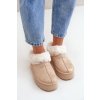 Béžové dámske snehule z eko semišu s hrejivou kožušinkou na platforme, kód produktu VL245P BEIGE