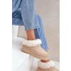 Béžové dámske snehule z eko semišu s hrejivou kožušinkou na platforme, kód produktu VL245P BEIGE