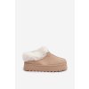 Béžové dámske snehule z eko semišu s hrejivou kožušinkou na platforme, kód produktu VL245P BEIGE