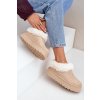 Béžové dámske snehule z eko semišu s hrejivou kožušinkou na platforme, kód produktu VL245P BEIGE