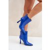 Lakované Boty Na Špici Modré Seliri (Veľkosť 38)