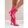 Lakovane botky na špičce vkládací fuchsie seliri / C-288 FUCHSIA (Veľkosť 37)