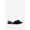 Čierne dámske balerínky s nízkym podpätkom z eko semišu, kód produktu UC-150 BLACK