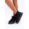 Čierne dámske snehule z eko semišu na plošine s teplou kožušinou, kód produktu M563 BLACK