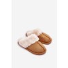Dámske papuče s kožušinou camel pinky / BO-609/BG182 CAMEL (Veľkosť 36)