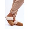 Dámske papuče s kožušinou camel pinky / BO-609/BG182 CAMEL (Veľkosť 36)