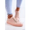 Ružové dámske tenisky s textílnym vrchným materiálom na šnúrovanie, kód produktu JJ274059 L.PINK(NUDE)