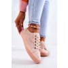Ružové dámske tenisky s textílnym vrchným materiálom na šnúrovanie, kód produktu JJ274059 L.PINK(NUDE)