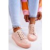Ružové dámske tenisky s textílnym vrchným materiálom na šnúrovanie, kód produktu JJ274059 L.PINK(NUDE)