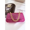 Ružová dámska kabelka s retiazkou na rameno, textil, kód produktu MD5168 FUXIA