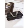 Ozdobená kabelek na návštevu čierne kariti / MD5168 BLACK (Veľkosť Uni)