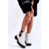 Členkové topánky na podpätku  biele kód obuvi 250005W-PU WHT (Veľkosť 38)