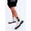 Členkové topánky na podpätku  biele kód obuvi 250005W-PU WHT (Veľkosť 38)