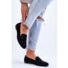Semišové pohodlné mokasíny čierne giovana / LR29515 BLACK (Veľkosť 36)