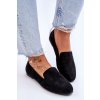 Semišové pohodlné mokasíny čierne giovana / LR29515 BLACK (Veľkosť 36)