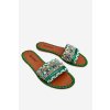 Dámske zdobené papuče zelene bellisa / CK270P GREEN (Veľkosť 37)