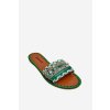 Dámske zdobené papuče zelene bellisa / CK270P GREEN (Veľkosť 37)