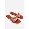 Dámské zdobené papuče oranžove Bellisa (Veľkosť 37)