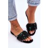 Dámske papuče s módními ozdobami s.barski kv-576-4 čierne / KV-576-4 BLACK (Veľkosť 36)