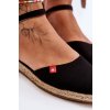 Čierne dámske espadrilky s textílnym zvrškom a rovnou podrážkou, kód produktu FF274526 CZARNY