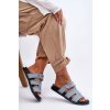 Dámske látkové Sandále na zips modré lamirose / H8-523 BLUE (Veľkosť 36)