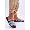 Dámske látkové Sandále na zips modré lamirose / H8-523 BLUE (Veľkosť 36)