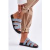 Dámske látkové Sandále na zips modré lamirose / H8-523 BLUE (Veľkosť 36)