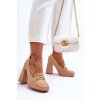 Dámske lodičky  hnedé kód obuvi M047 NUDE (Veľkosť 38)