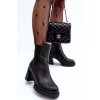 Kůže Botky Na Sloupku Černé Liresa (Veľkosť 39)