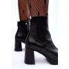 Kůže Botky Na Sloupku Černé Liresa (Veľkosť 39)