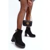Členkové topánky na podpätku  čierne kód obuvi DA108P BLACK (Veľkosť 40)