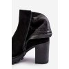 Členkové topánky na podpätku  čierne kód obuvi DA108P BLACK (Veľkosť 40)