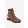Modní Dámské Semišové Botky Hnědé Nola (Veľkosť 39)