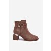 Modní Dámské Semišové Botky Hnědé Nola (Veľkosť 39)