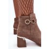 Modní Dámské Semišové Botky Hnědé Nola (Veľkosť 39)