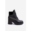 Členkové topánky na podpätku  čierne kód obuvi 60430 V.CZARNY+W (Veľkosť 39)