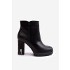 Dámské boty na sloupku s zipem černé Rasoda (Veľkosť 40)
