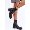 Členkové topánky na podpätku  čierne kód obuvi 23BT35-6449 BLACK-II PU (Veľkosť 41)