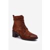 Dámské polobotky s nízkým podpatkem se šněrováním hnědé Serellia (Veľkosť 37)