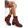 Dámské polobotky s nízkým podpatkem se šněrováním hnědé Serellia (Veľkosť 37)