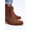 Zazoo 3426 Dámské Semišové Westernové Boty Hnědé (Veľkosť 37)
