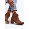 Zazoo 3426 Dámské Semišové Westernové Boty Hnědé (Veľkosť 37)