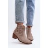 Členkové topánky na podpätku  béžové kód obuvi 3426 CAPP WEL (Veľkosť 37)